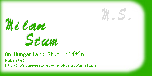 milan stum business card